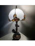 Lampe Ambre et verre en laiton 36cm