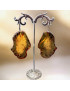 Boucles Ambre brute polie Argent 925