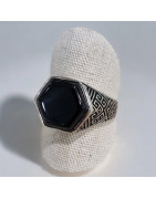 Bague Onyx Argent 925 Taille 67