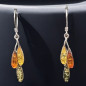 Boucles Ambre trois couleurs Argent 925