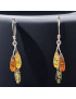 Boucles Ambre trois couleurs Argent 925