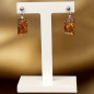 Boucles Ambre Rectangles Argent 925