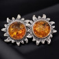 Boucles Ambre Cognac Soleil Argent 925