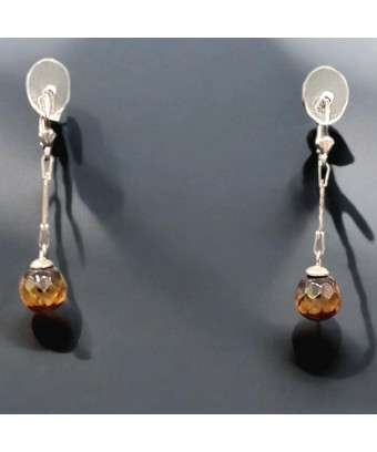 Boucles Ambre Cognac boules...