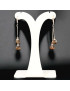 Boucles Ambre Cognac boules Argent 925