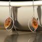 Boucles Ambre feuilles Argent 925