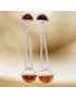 Boucles Ambre Cognac rondes Argent 925