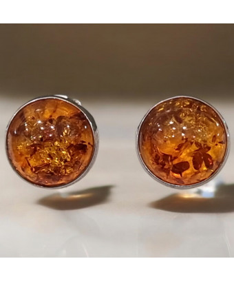 Boucles Ambre Cognac rondes...