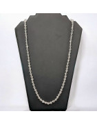 Collier Cristal de roche 40 cm Pierres rondes 8mm