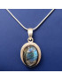 Pendentif Labradorite Ovale sur chaîne Argent 925 (s)