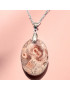 Pendentif Jaspe Oiseau Ovale sur chaîne (s)