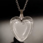 Pendentif Cristal de roche Cœur avec chaîne