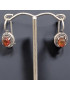 Boucles Ambre serties et Marcassite Argent 925