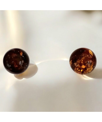 Boucles Ambre Cognac Boules...