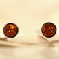 Boucles Ambre Cognac Demi-Boules Argent 925
