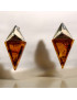 Boucles Ambre Cognac Triangles Argent 925