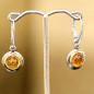 Boucles Ambre Demi-Boules Argent 925