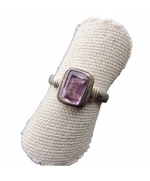 Bague améthyste argent 925 taille 52