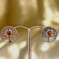 Boucles Ambre Cognac Arbre de vie Argent 925