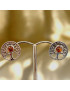 Boucles Ambre Cognac Arbre de vie Argent 925