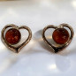 Boucles Ambre Cognac Cœur Argent 925