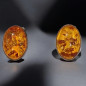 Boucles Ambre Ovales à clips Argent 925