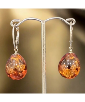 Boucles Ambre Cognac boules...