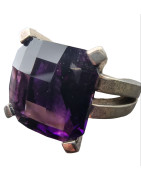 Bague améthyste argent 925 taille 59