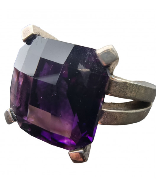 Bague améthyste argent 925 taille 59