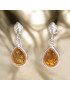 Boucles Ambre Cognac Ovales Argent 925