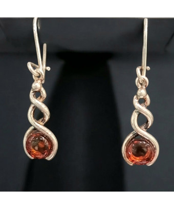 Boucles Ambre Cognac Argent...