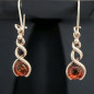 Boucles Ambre Cognac Argent 925
