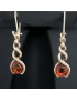 Boucles Ambre Cognac Argent 925