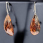 Boucles Ambre brute polie Argent 925