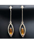 Boucles Ambre Cognac Ovales Argent 925