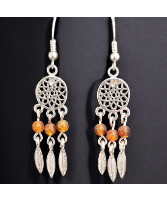 Boucles Ambre Fleur de vie...