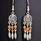 Boucles Ambre Fleur de vie "attrape rêve" Argent 925