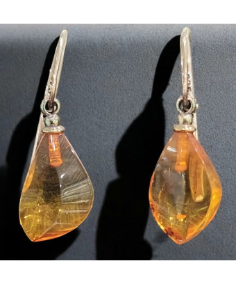 Boucles Ambre Goutte Cognac...