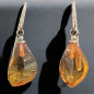 Boucles Ambre Goutte Cognac Argent 925