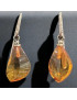 Boucles Ambre Goutte Cognac Argent 925