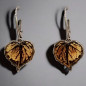 Boucles Ambre végétal feuilles Argent 925