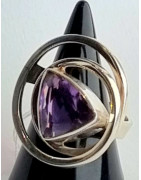 Bague améthyste argent 925 taille 58