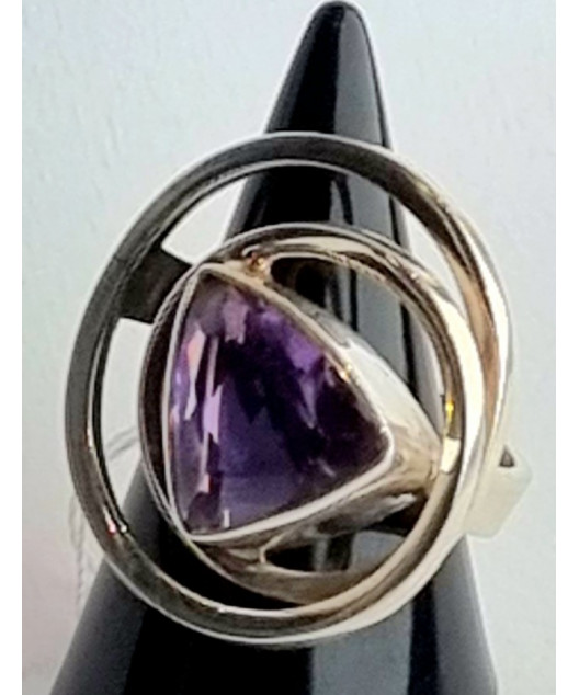 Bague améthyste argent 925 taille 58