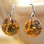 Boucles Ambre rondes Argent 925