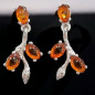 Boucles Ambre feuilles Argent 925
