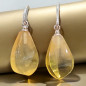 Boucles Ambre Gouttes facettées Argent 925