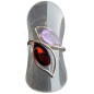 Bague améthyste & Ambre cognac argent 925 taille 55
