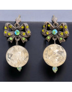 Boucles Bakélite Boule et Zirconium