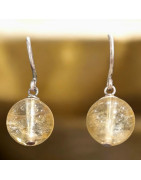 Boucles Citrine Boules Argent 925