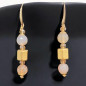 Boucles Agate de feu et Zirconium Plaqué or (s)